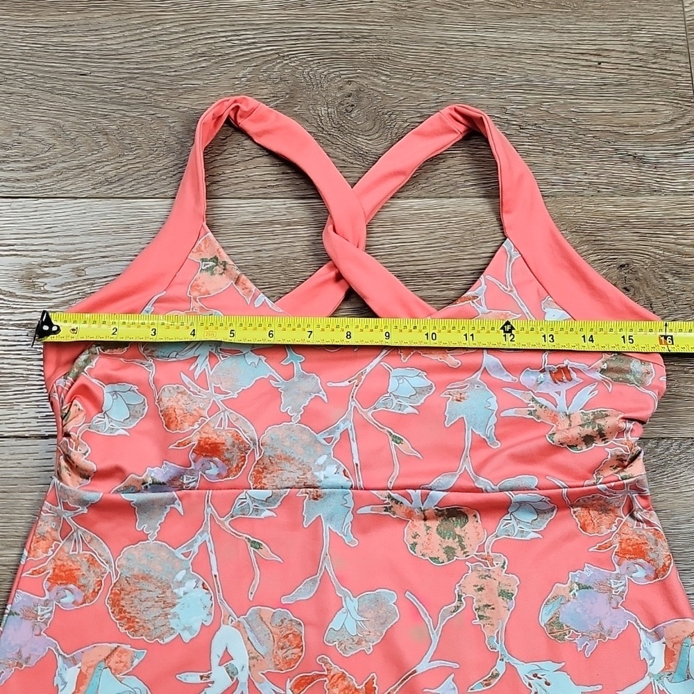 Patagonia Morning Glory Jersey Knit Coral Floral Print Crossback A Line Dress - Picture 13 of 16